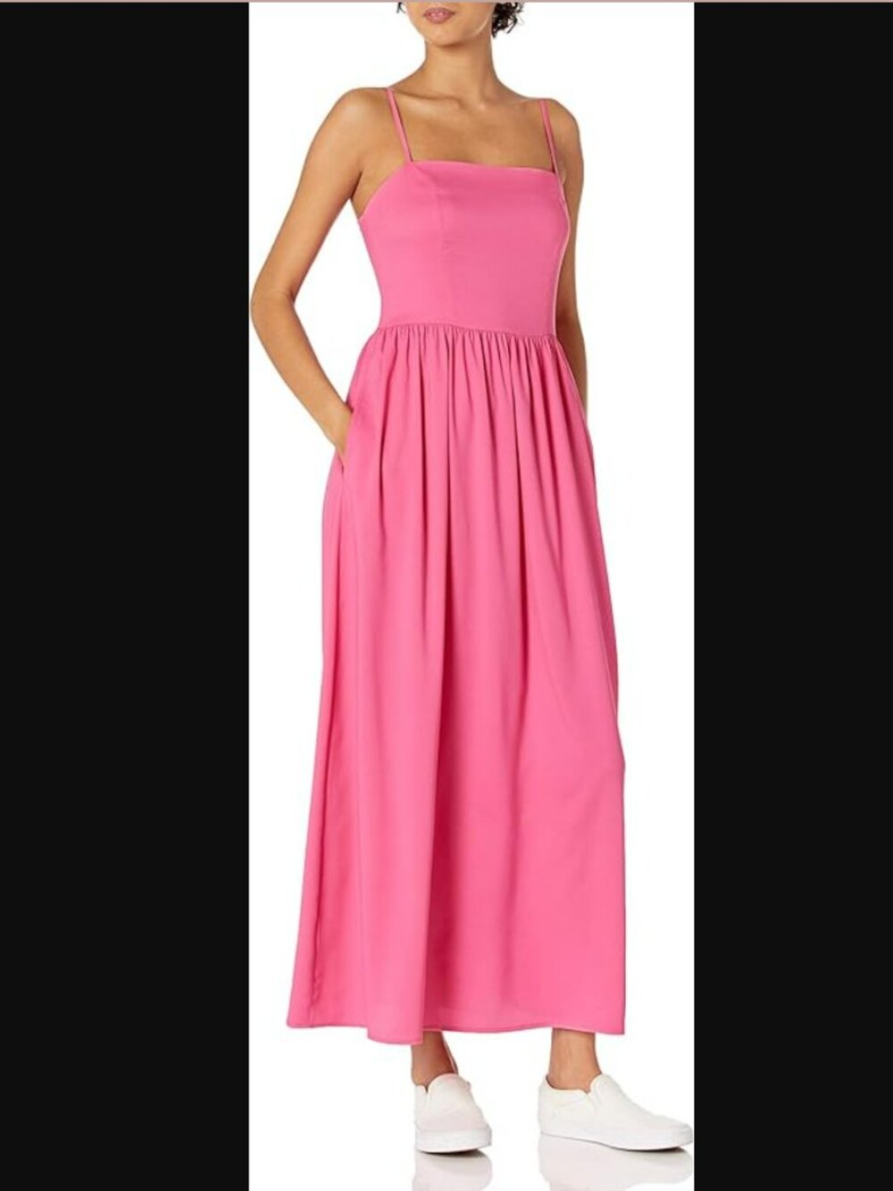 Amazon Brand Goodthreads Women's Georgette Cami Maxi Dress Pink Size M Medium